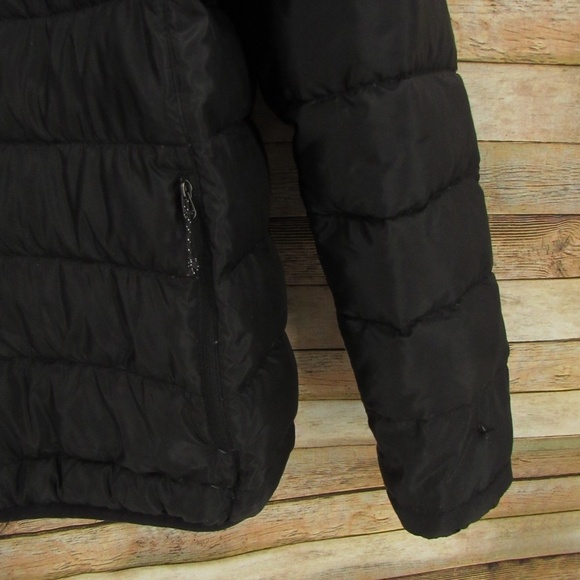 Eddie Bauer Black Zip Front Down Puffer Jacket Men's M - Picture 3 of 14
